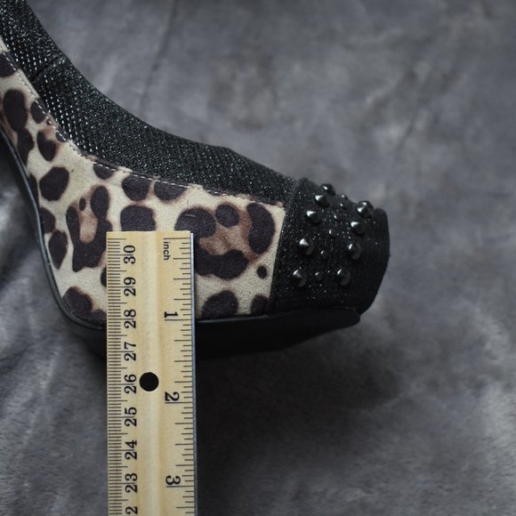 Penny Loves Kenny Cheetah Sparkle Studded Heels - Picture 12 of 15